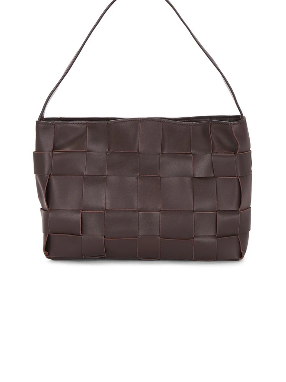 St. Agni Woven Leather Shoulder Bag in Chocolate - Picture 4 of 7